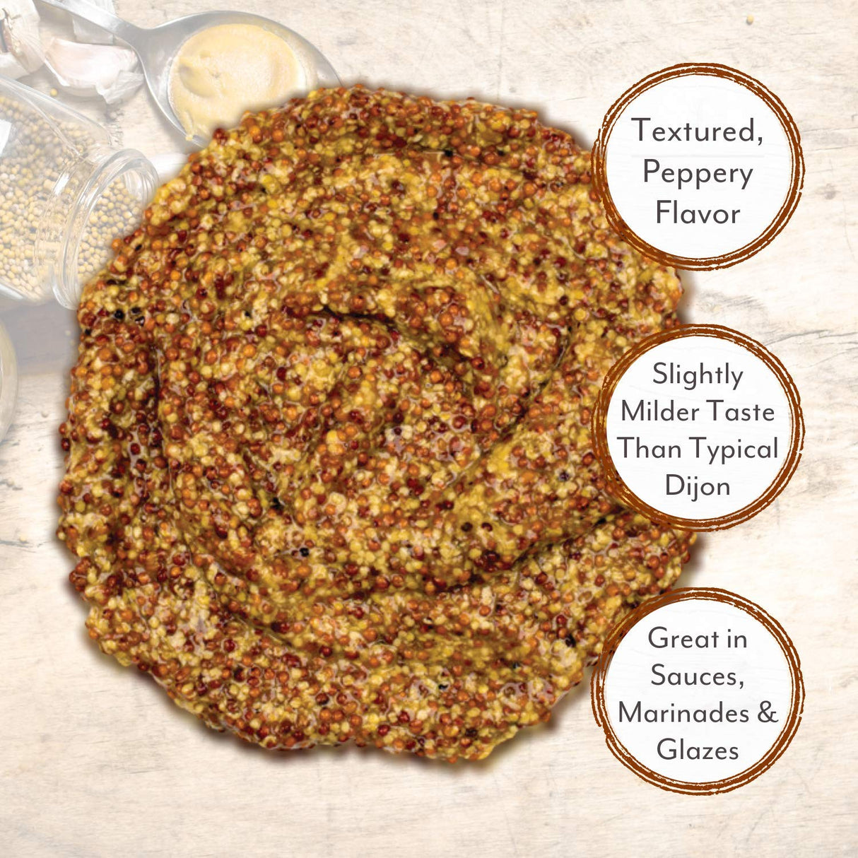 Mostaza Dijon Grained Roland Foods, 12.3 Oz, sabor intenso y fino