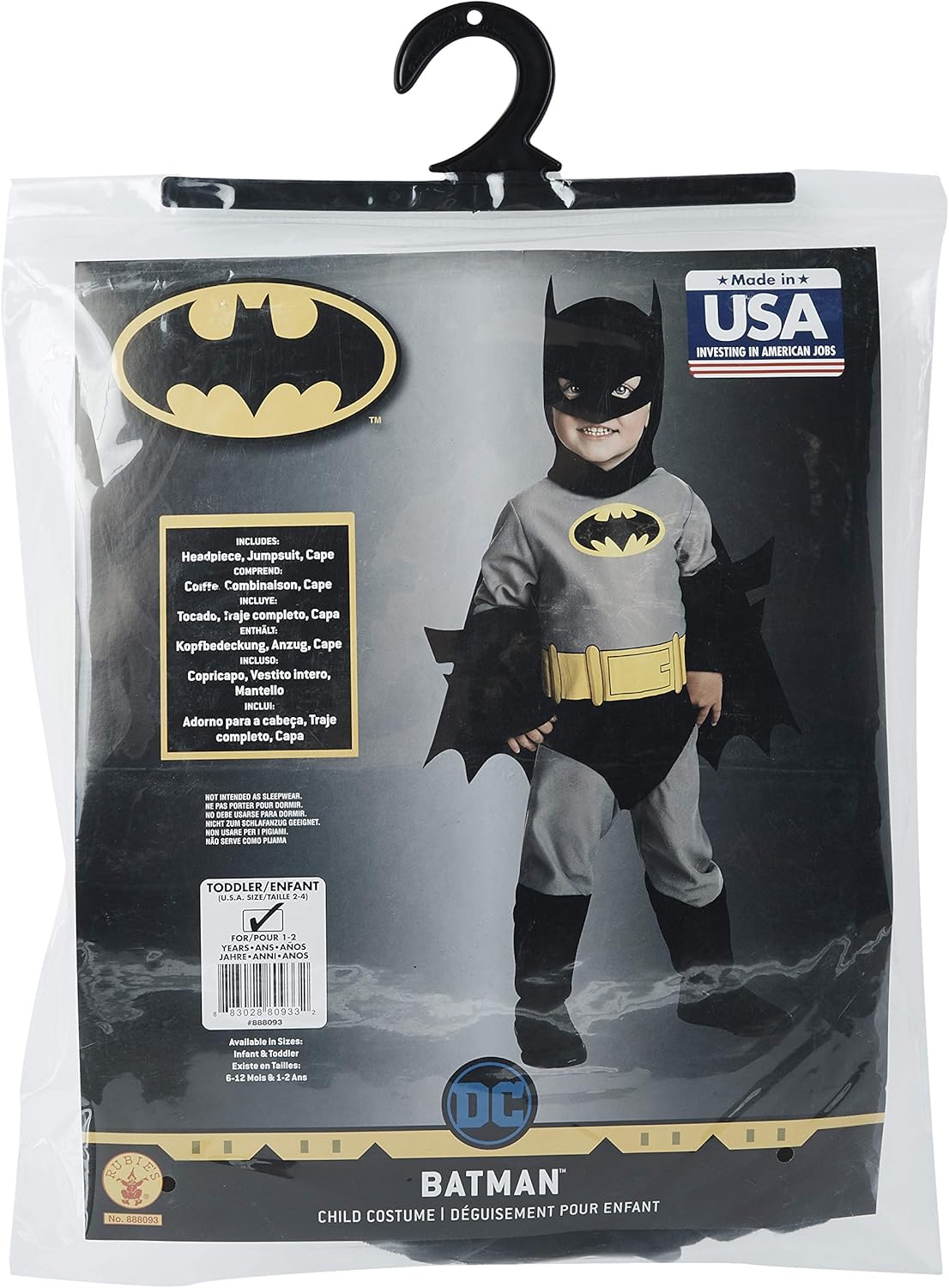 Disfraz de Batman para Bebés Rubie's - Talla Infantil - Modelo 2023