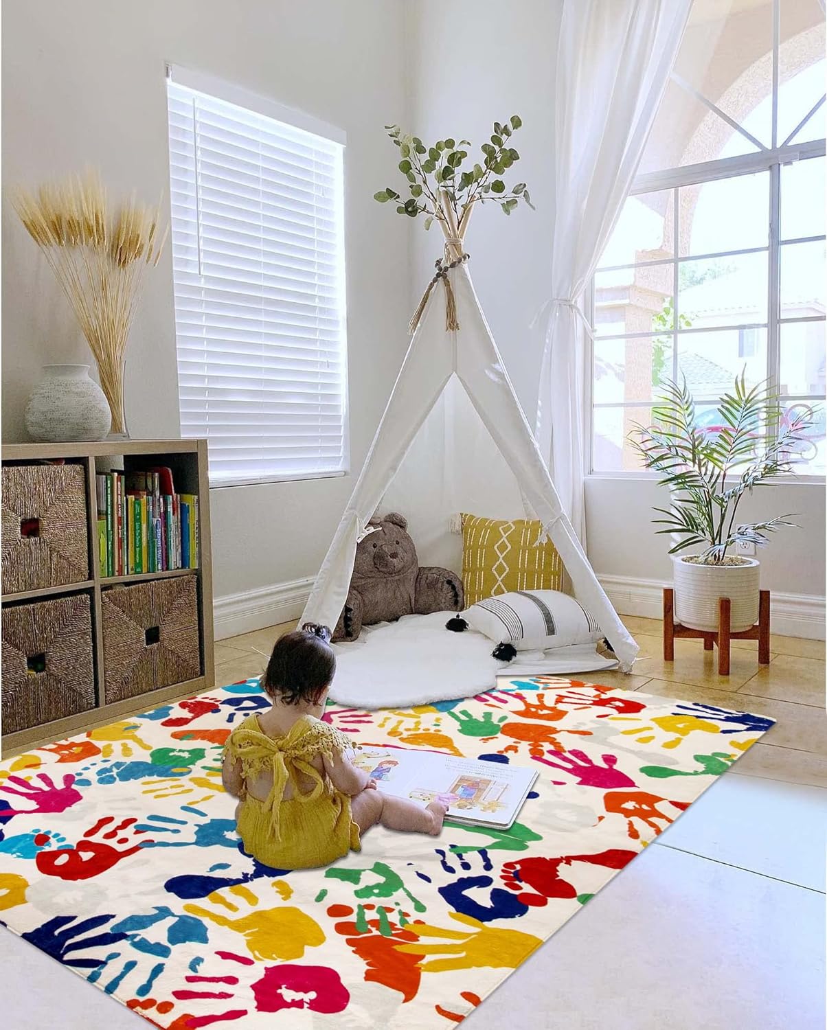 Alfombra grande de huellas de manos y huellas STARUIA