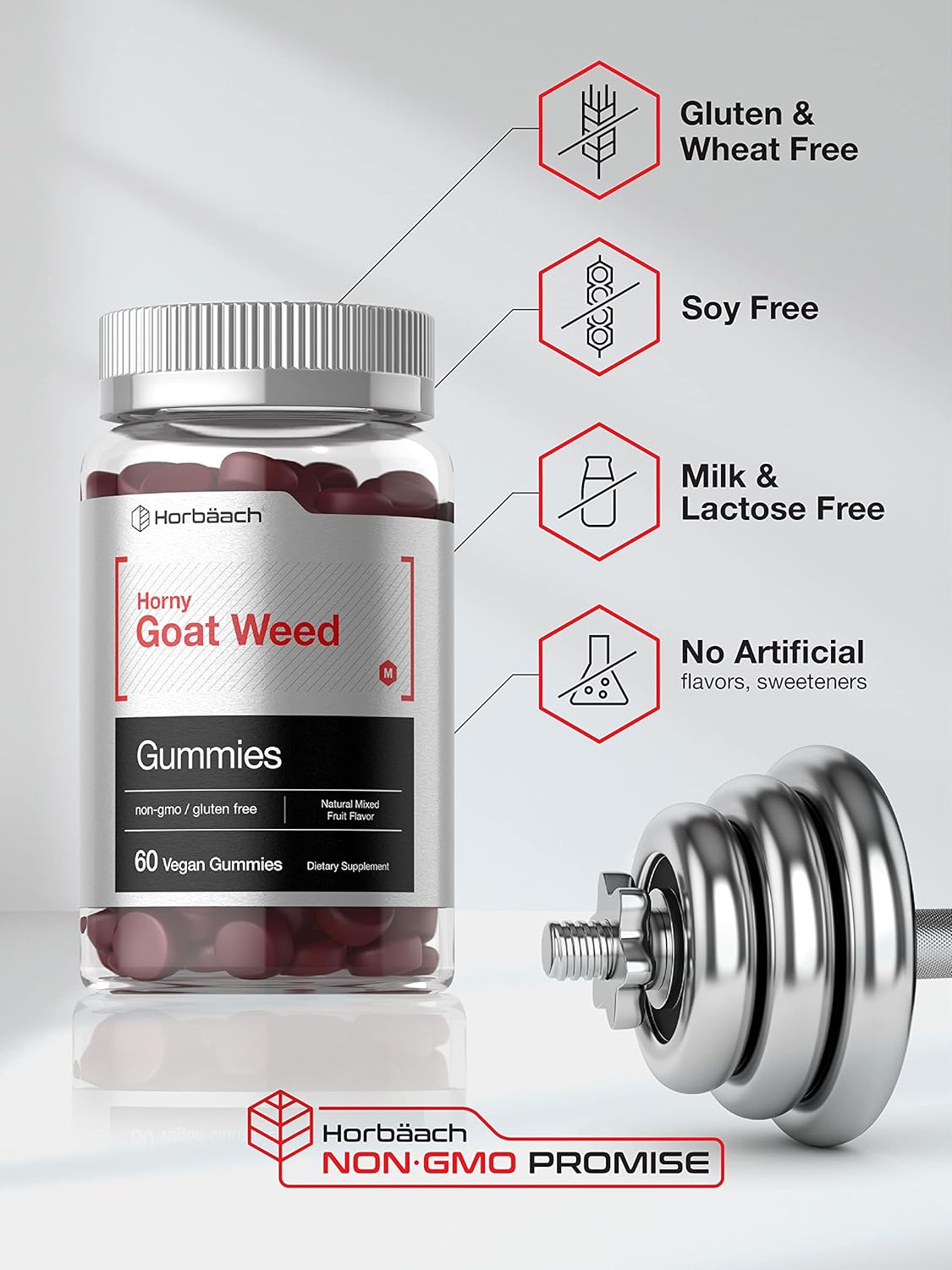 Suplemento Horbäach Horny Goat Weed Gummies 60 und vegano