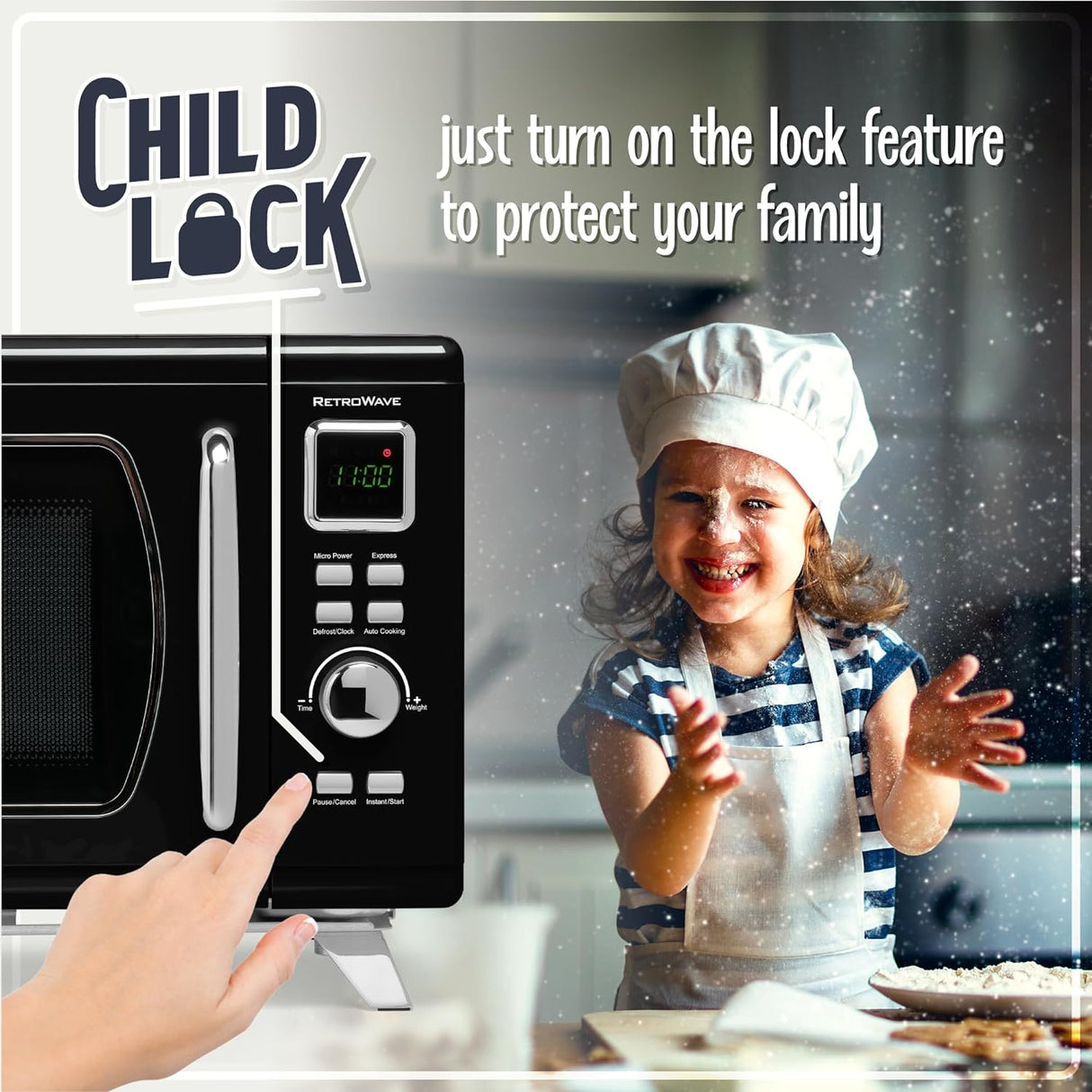 Horno Microondas Nostalgia 0.9 cu ft 900W 8 Programas