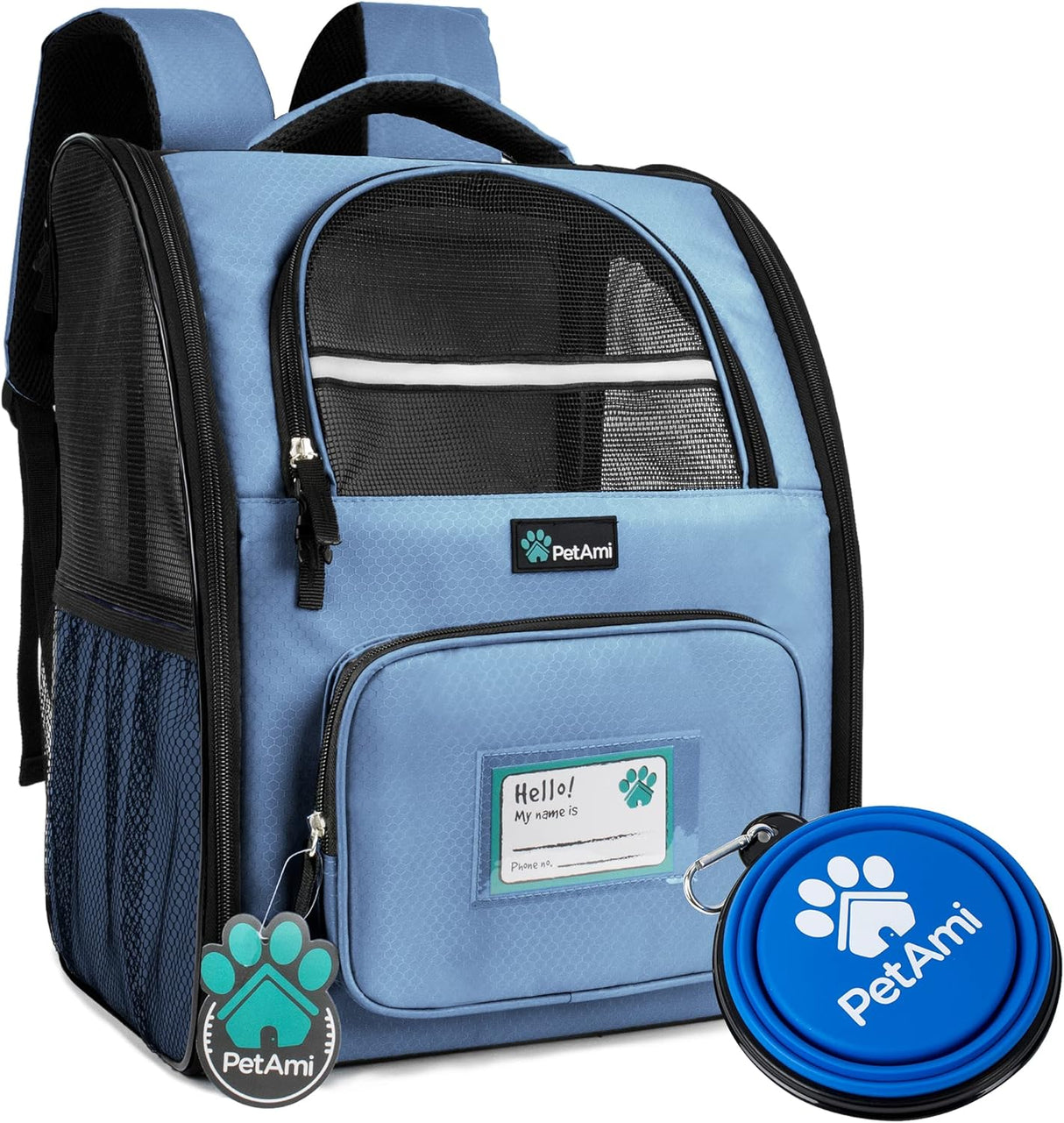 Mochila de lujo para gatos y viajes senderismo azul