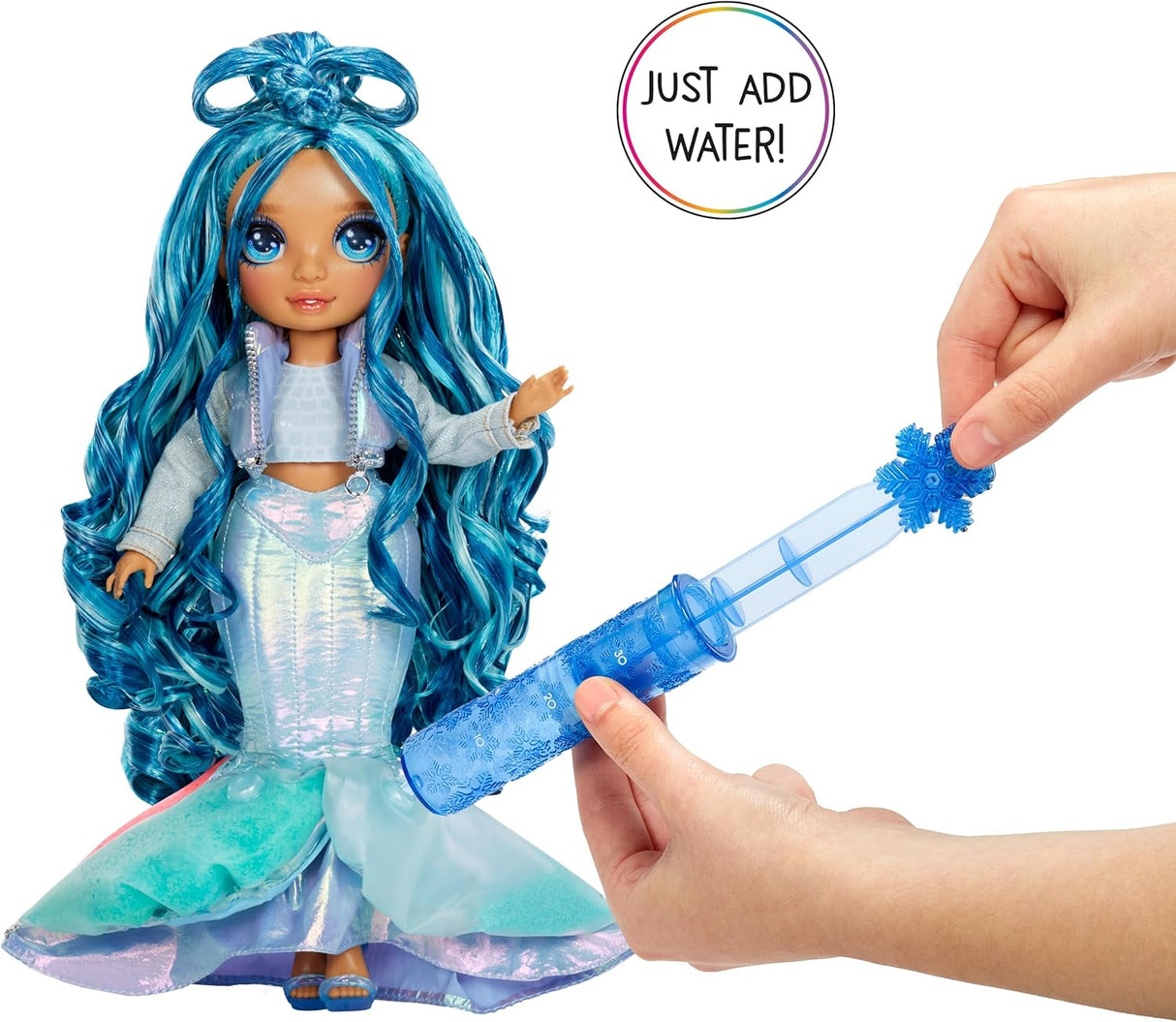 Muñeca de moda Rainbow High, nieve mágica y kit de muñeco