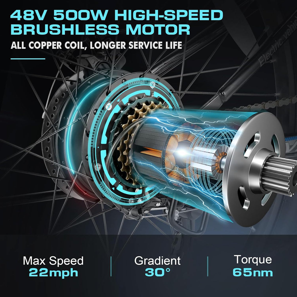 Bicicleta Eléctrica Vivi 750W Plegable, 22MPH, Modelo Commuter