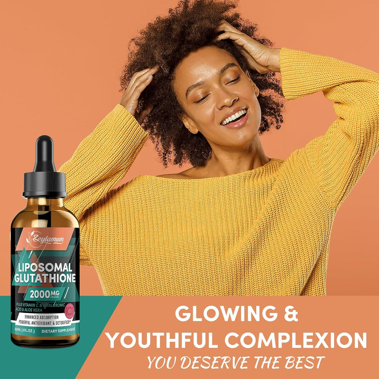 Suplemento de glutatión con vitamina C ácido hialurónico