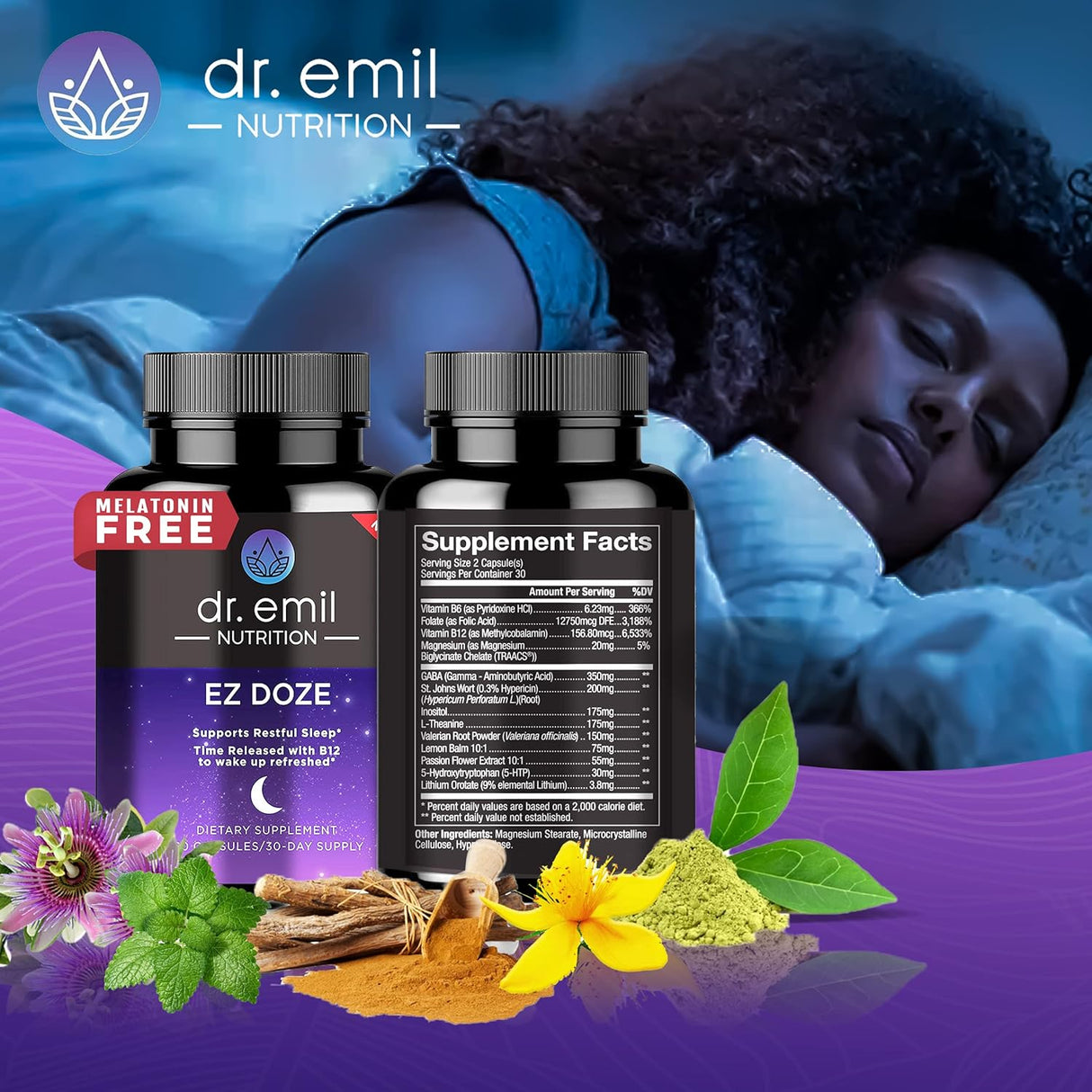 Suplementos Ayuda para dormir natural vegana con raíz