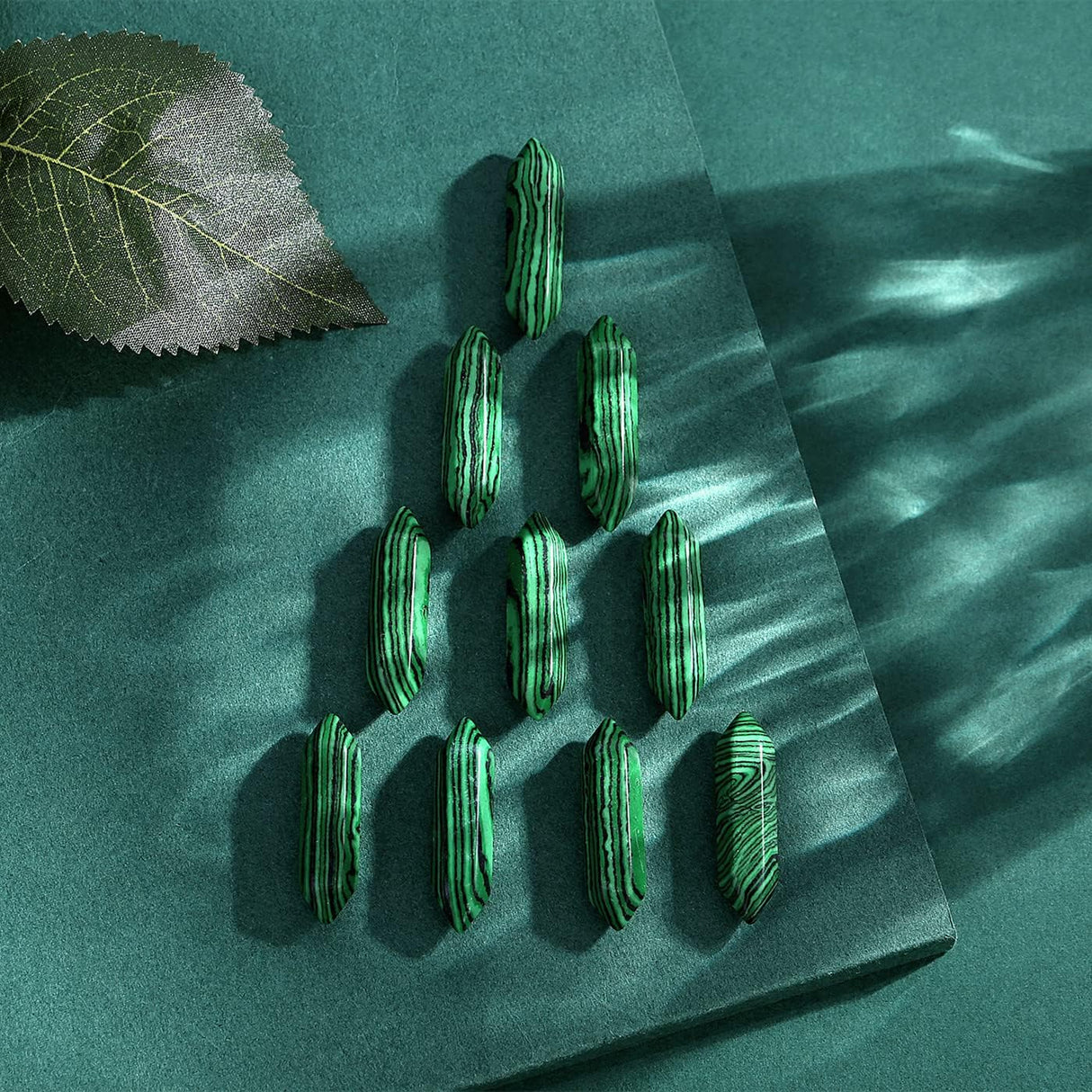 Varitas de Cristales de Malaquita para Sanación y Meditación