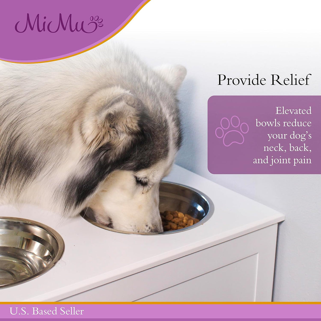 MiMu Cuenco elevado para perros con almacenamiento comedero