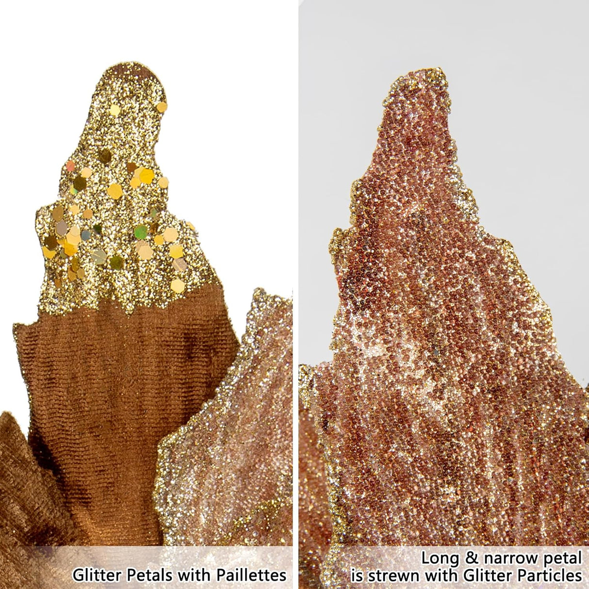 Flores Artificiales Poinsettia para Árbol de Navidad, Set 4