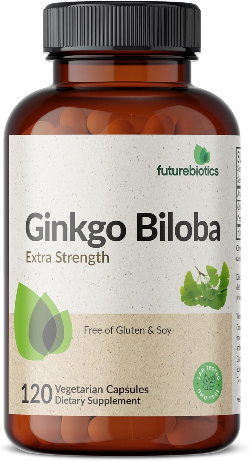 Ginkgo Biloba 500mg Extra Strength - Sin OMG, Cápsulas Vegetarianas