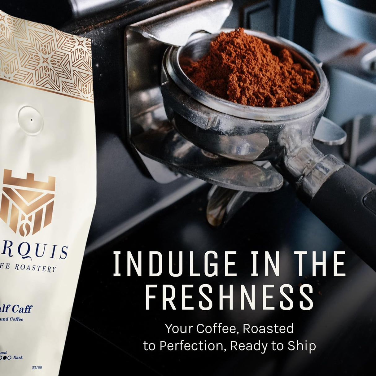 Café Molido Half Caff Marquis, Mezcla Ethiopian y Decaf, 2 lb