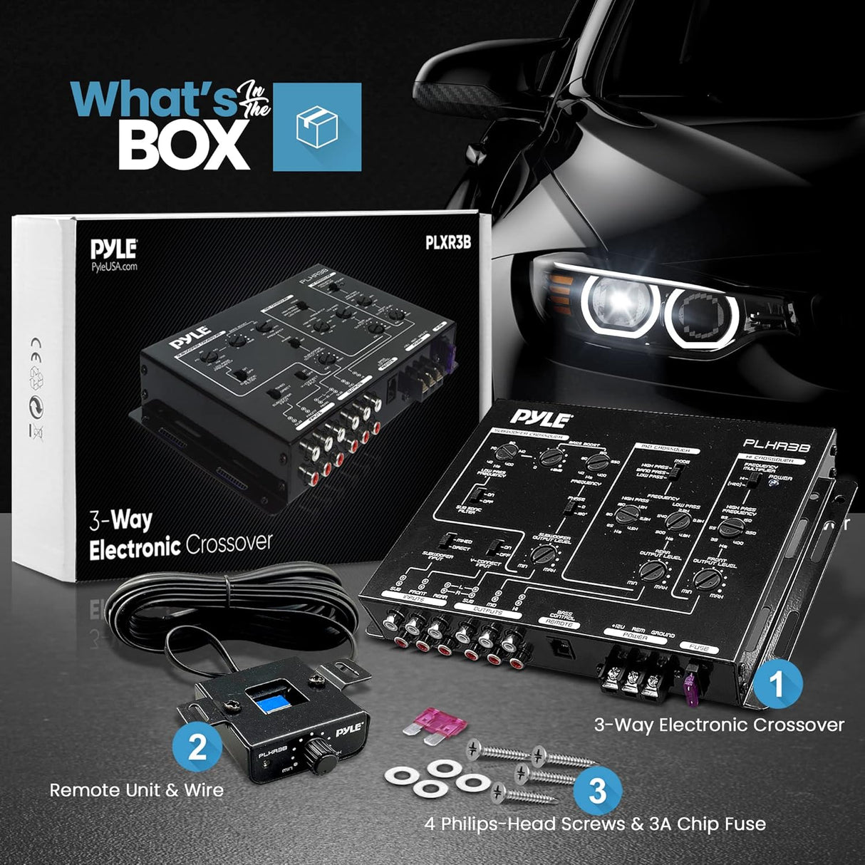 Ecualizador de audio electrónico de 3 vías PYLE PLXR3B