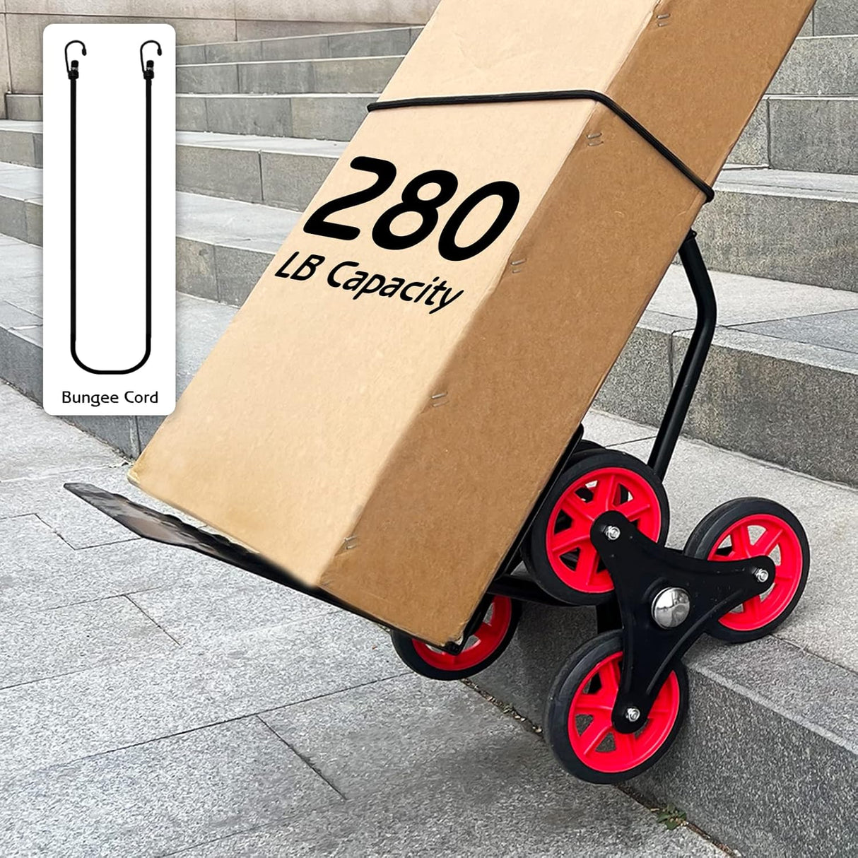 Carretilla de Escalera, Capacidad 330 Lb, Ruedas de Goma, Modelo 6R
