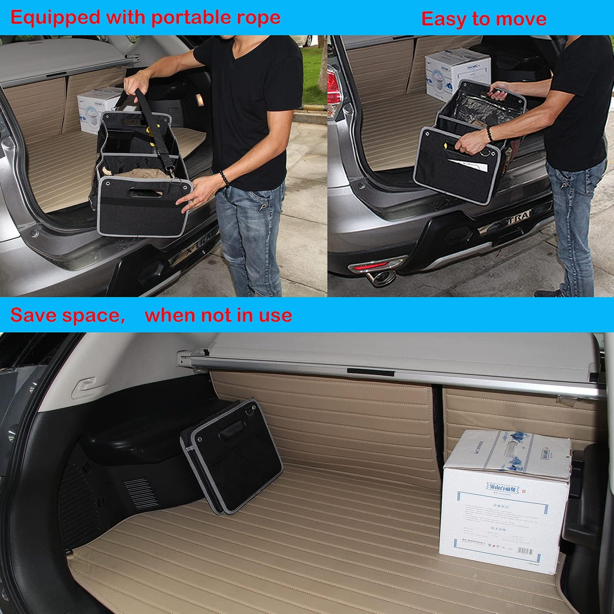 Organizador de Maletero CHEAYAR, Ajustable y Colapsable.