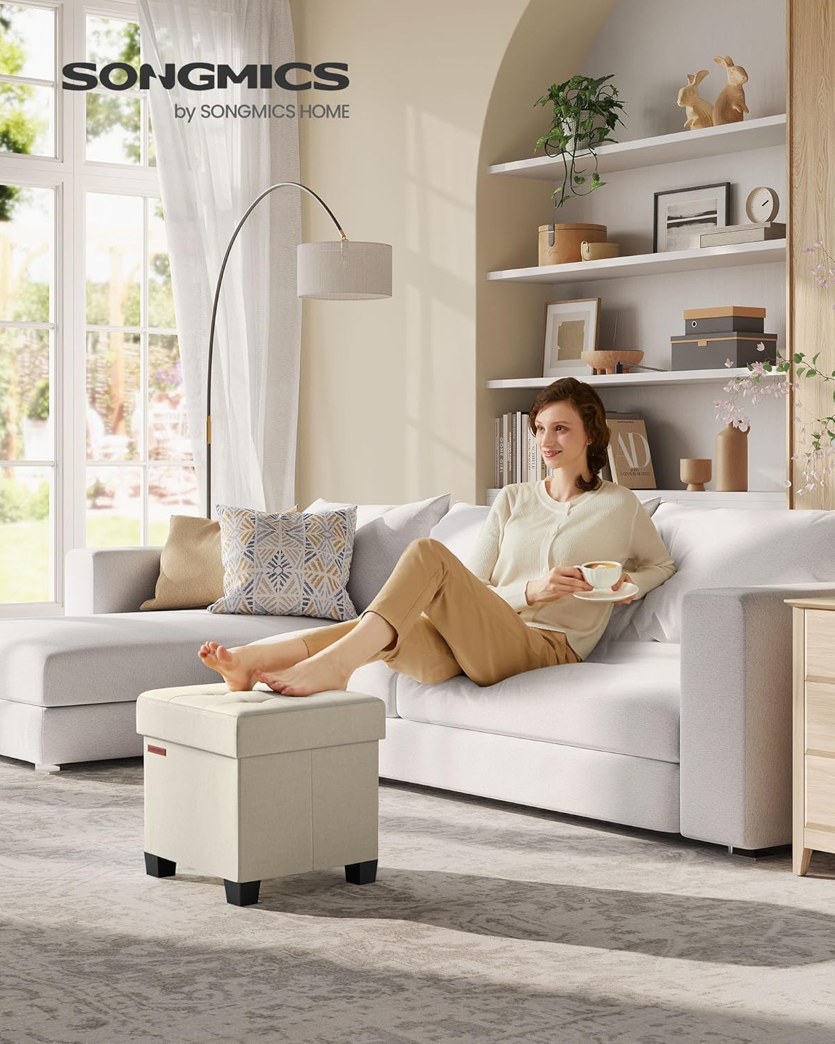 Ottomán de almacenamiento, reposapiés, carga 660 lb, ULSF014W01