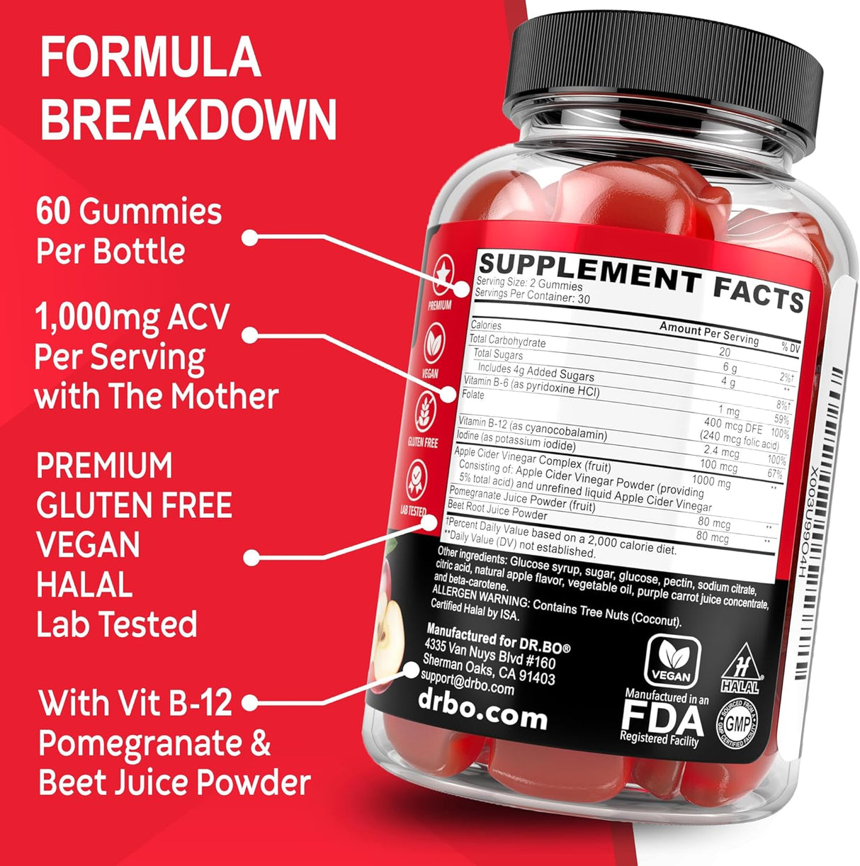 Gomitas de vinagre de sidra de manzana desintoxicación