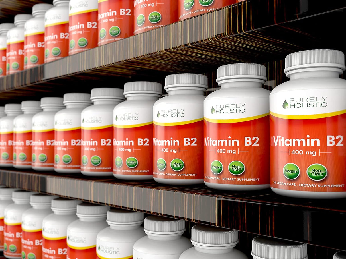 Vitamin B2 Holístico Purely, 400mg, 240 cápsulas veganas