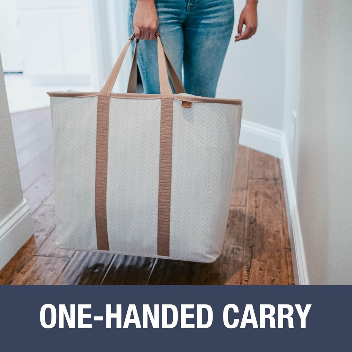 Cesta de lavandería CleverMade 64L, colapsable y resistente