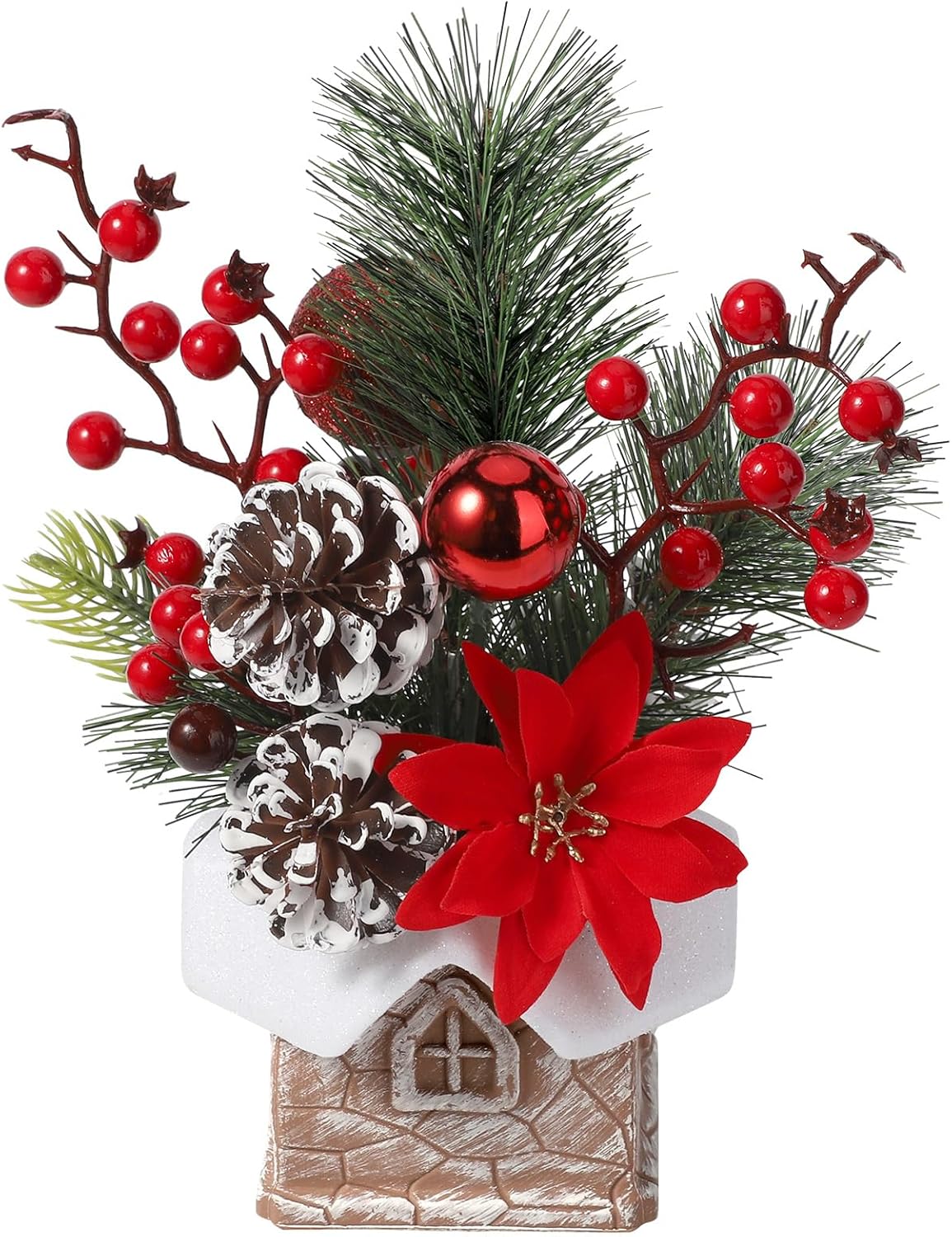 Árbol de Navidad Artificial Hatisan con Decoraciones y Piñas