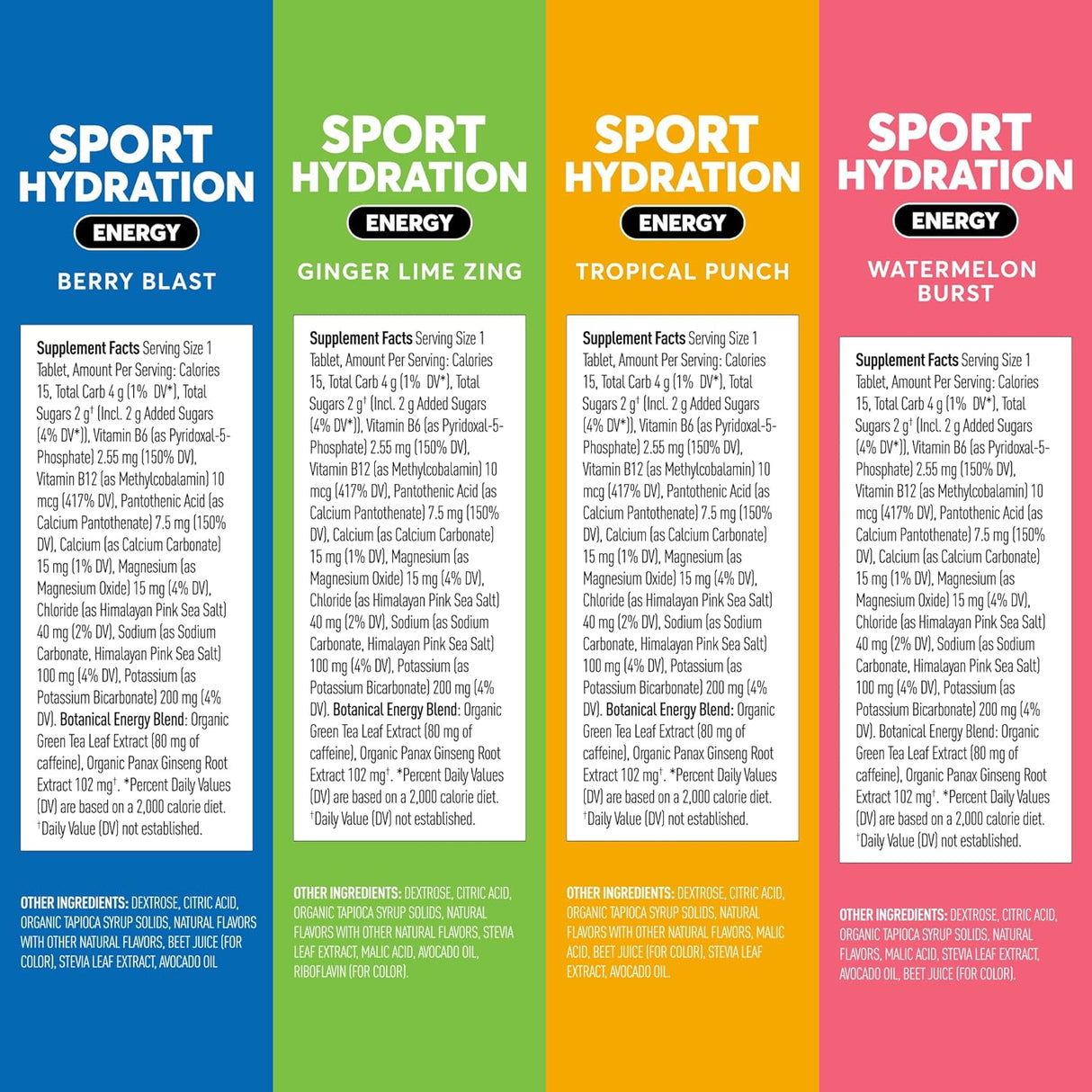 Suplemento Nuun Energía cafeína vitaminas B ginseng 40 und