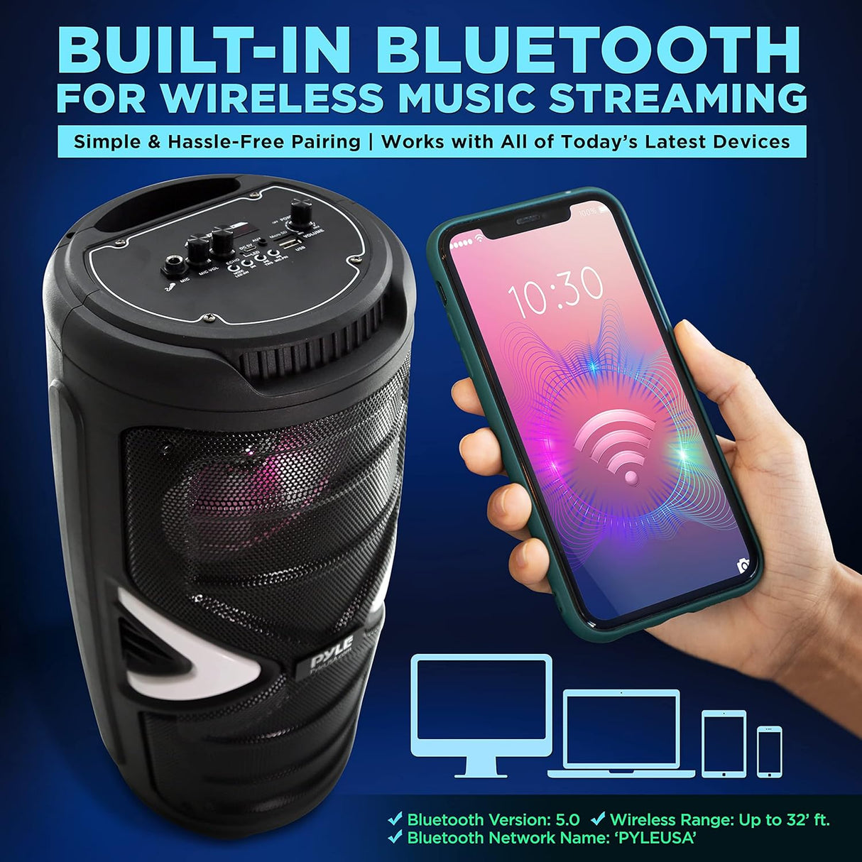 Altavoz Bluetooth PA portátil PYLE-PRO PPHP2818B