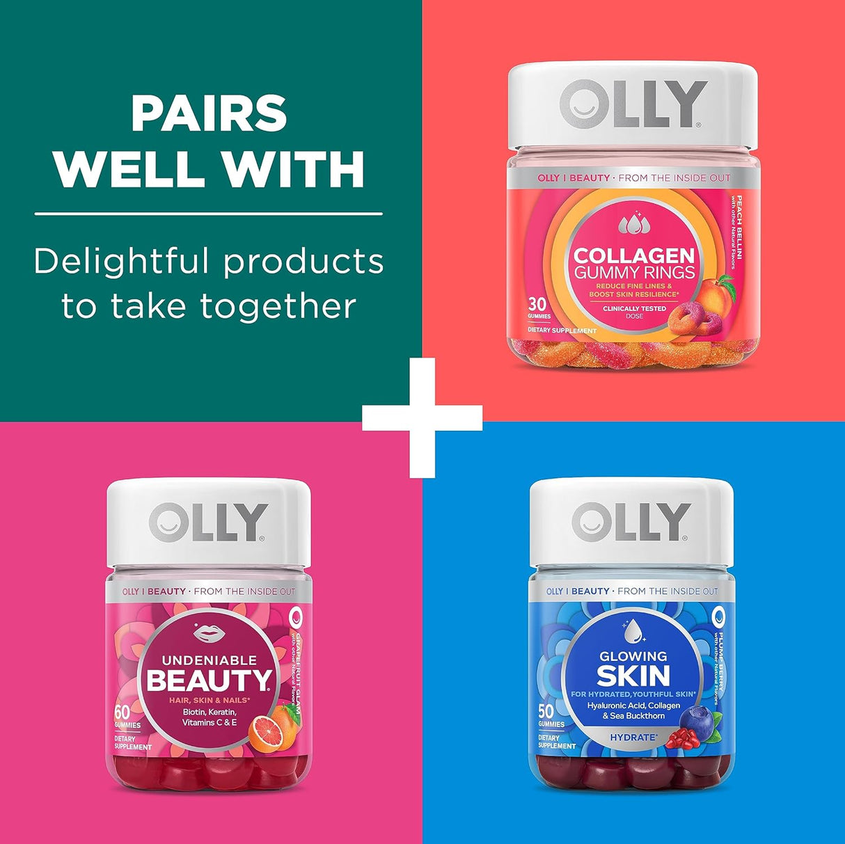 Gomitas OLLY Flawless para Piel Sana, Vitaminas E y A, 50 Unidades
