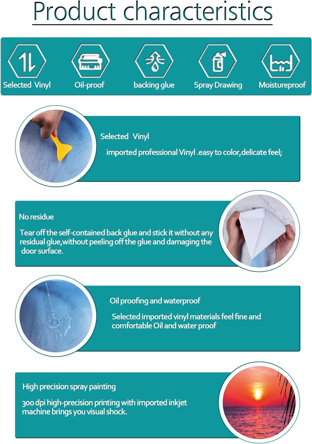 Pegatina de Puerta FLFK - Mural Removible 30.3 x 78.7 Set 2