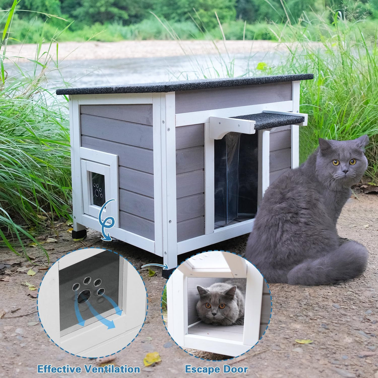 Casa para Gatos Exteriores - Aislada y Resistente al Clima - Modelo X
