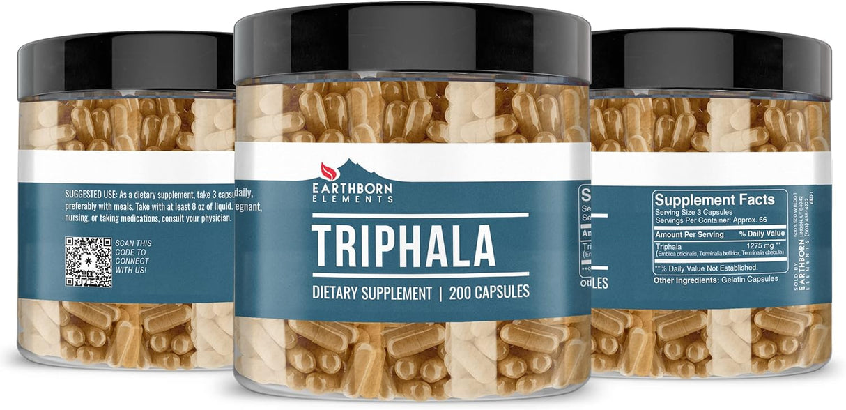 Suplemento Earthborn Elements Triphala 200 cápsulas puras