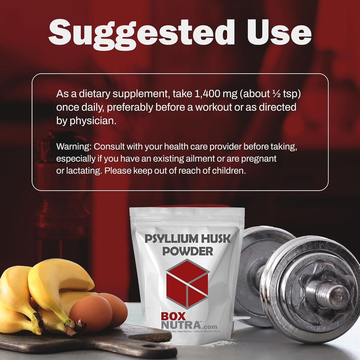 Psyllium Husk Powder BoxNutra - Laxante Natural 1kg