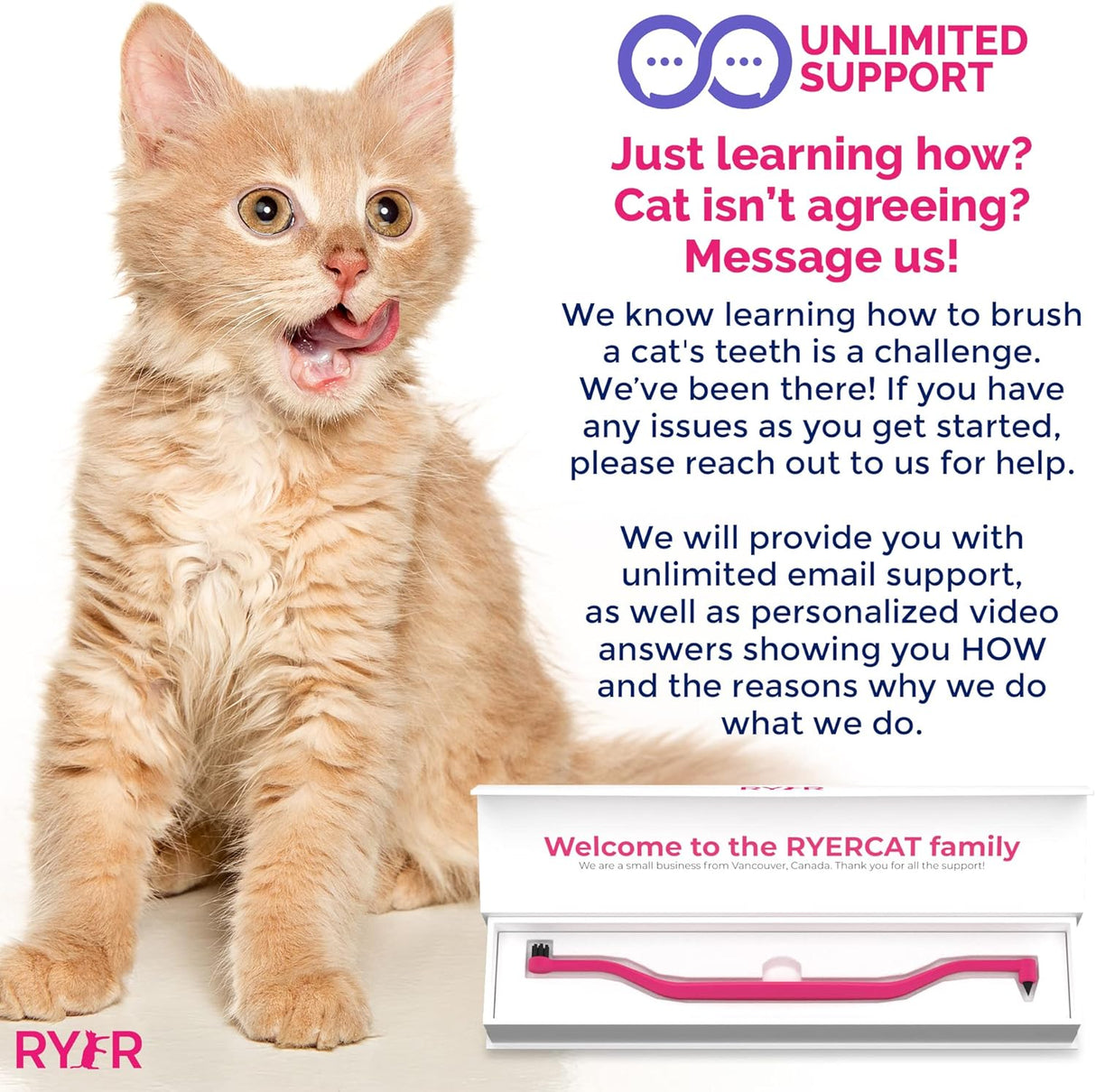 Cepillo de dientes para gatos de doble cara rosa flamenco