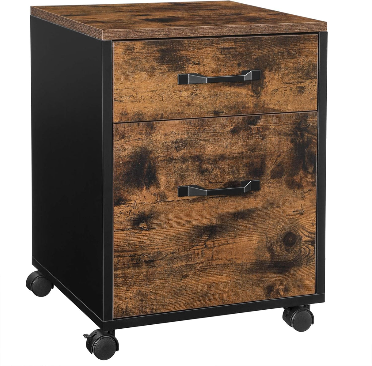 Gabinete de Archivos VASAGLE con Ruedas, 2 Cajones, Rustic Brown