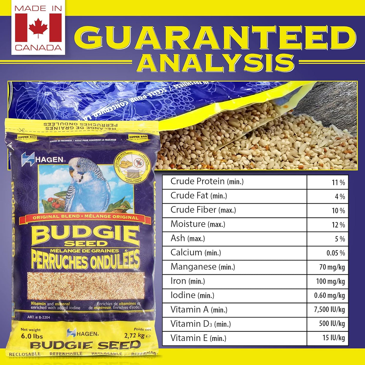 Semilla Vme de periquito/Budgie, 6 libras