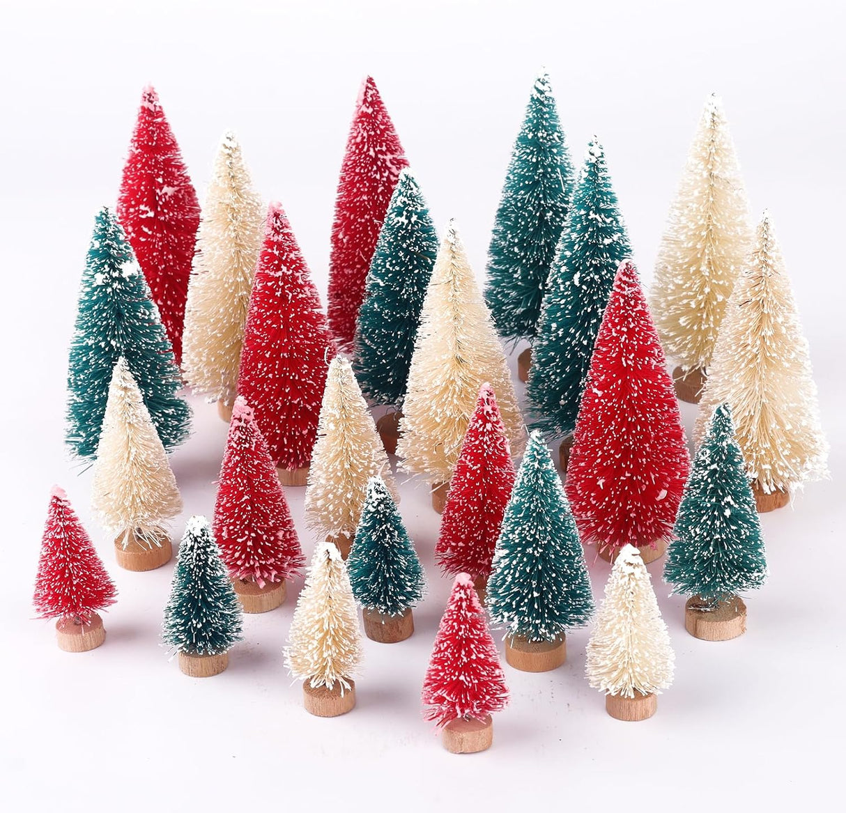 Mini Árboles de Navidad Artificiales 24 Pcs, Decoración Festiva