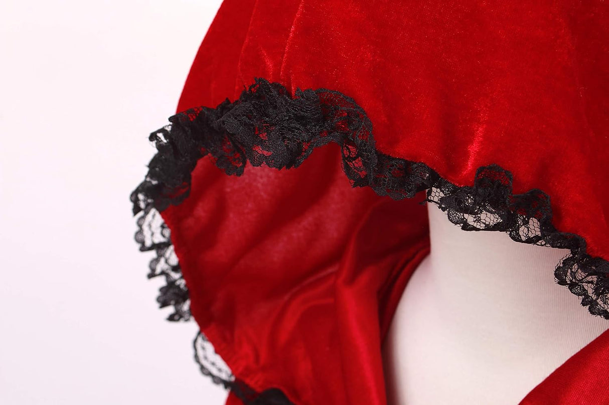 Disfraces de Capa de terciopelo rojo con capucha talla M