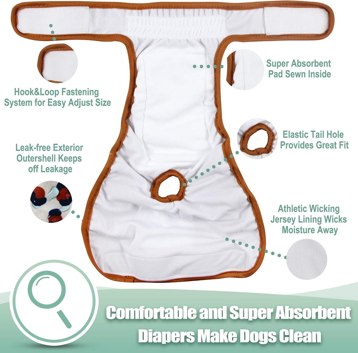 Wegreeco - Pañales lavables para perros hembra (3 unidades)