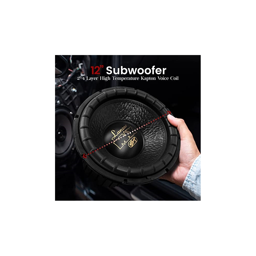 Parlante para vehículo 1000 W  negro LANZAR MAX12