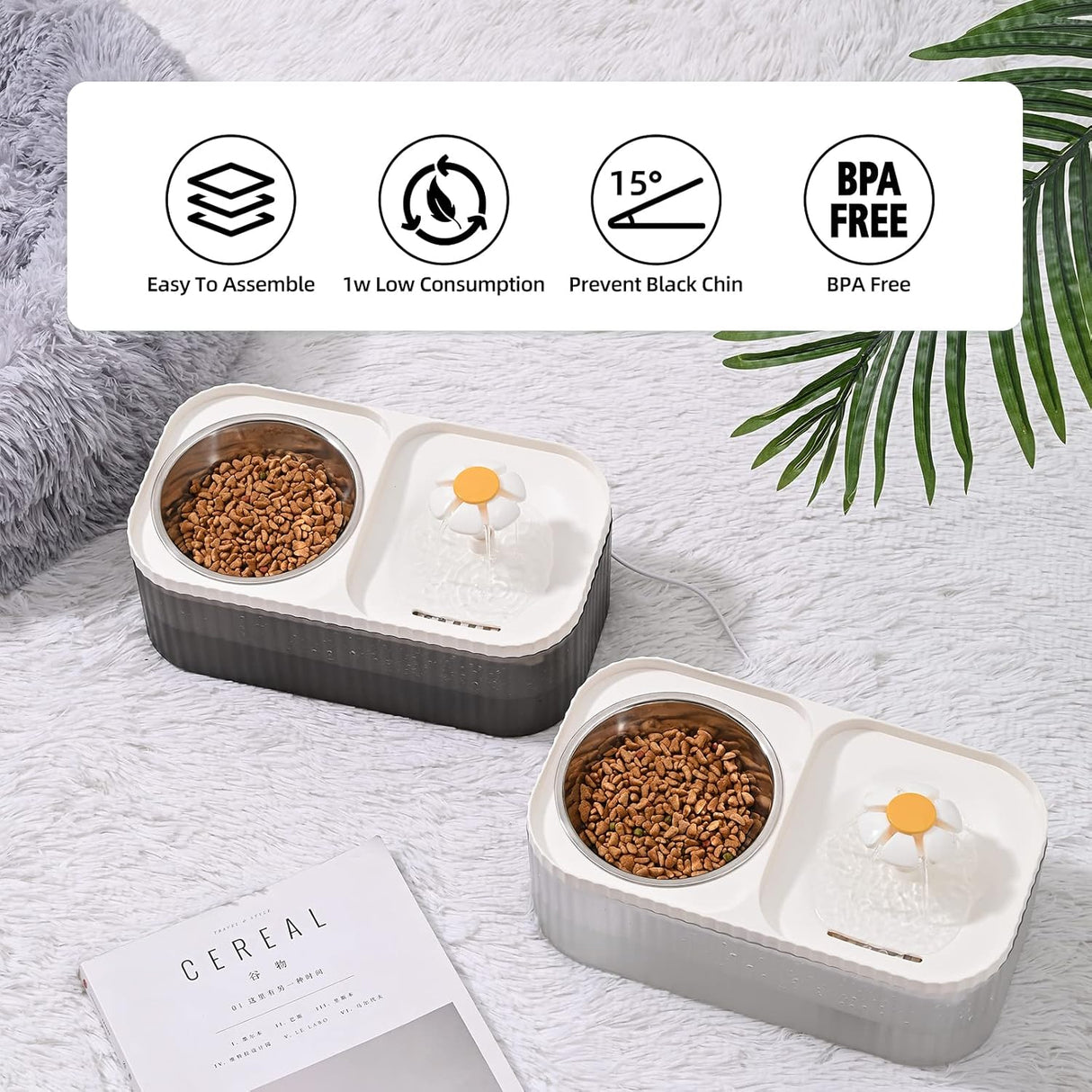 Comederos y Bebedero para gatos y cuenco de alimentos