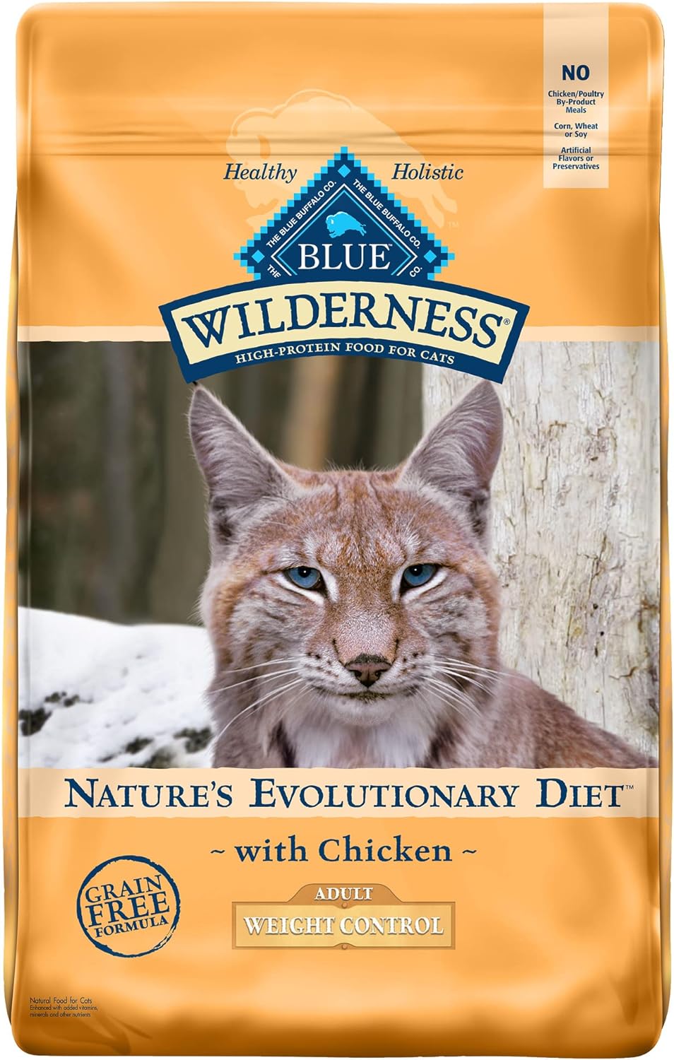 Blue Buffalo Wilderness - Alimento seco natural para gatos adultos con alto contenido de proteínas, control de peso, pollo, 11 libras