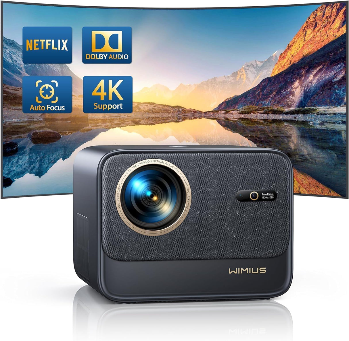 Proyector 4K WiMiUS, Wifi6, Bluetooth, 700ANSI, 1080P, 7000+Apps