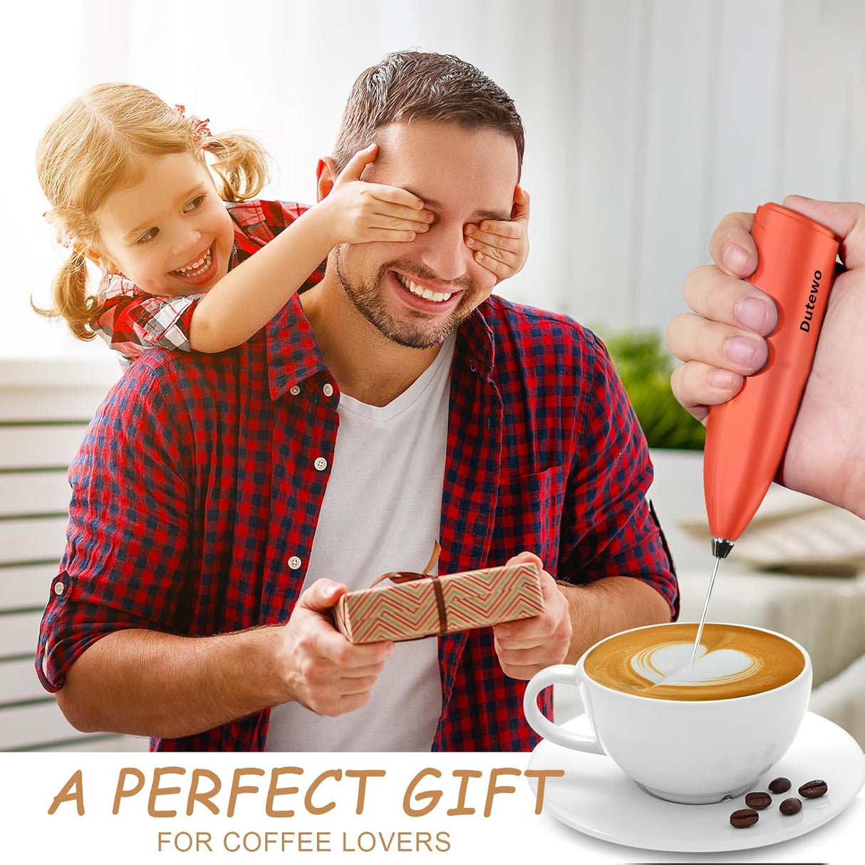 Espumador de Leche Dutewo, Batidor Eléctrico, Modelo 178C