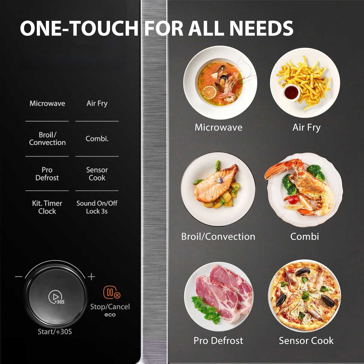 Horno Microondas TOSHIBA 1.0 cu.ft Inverter 1000W con Freír