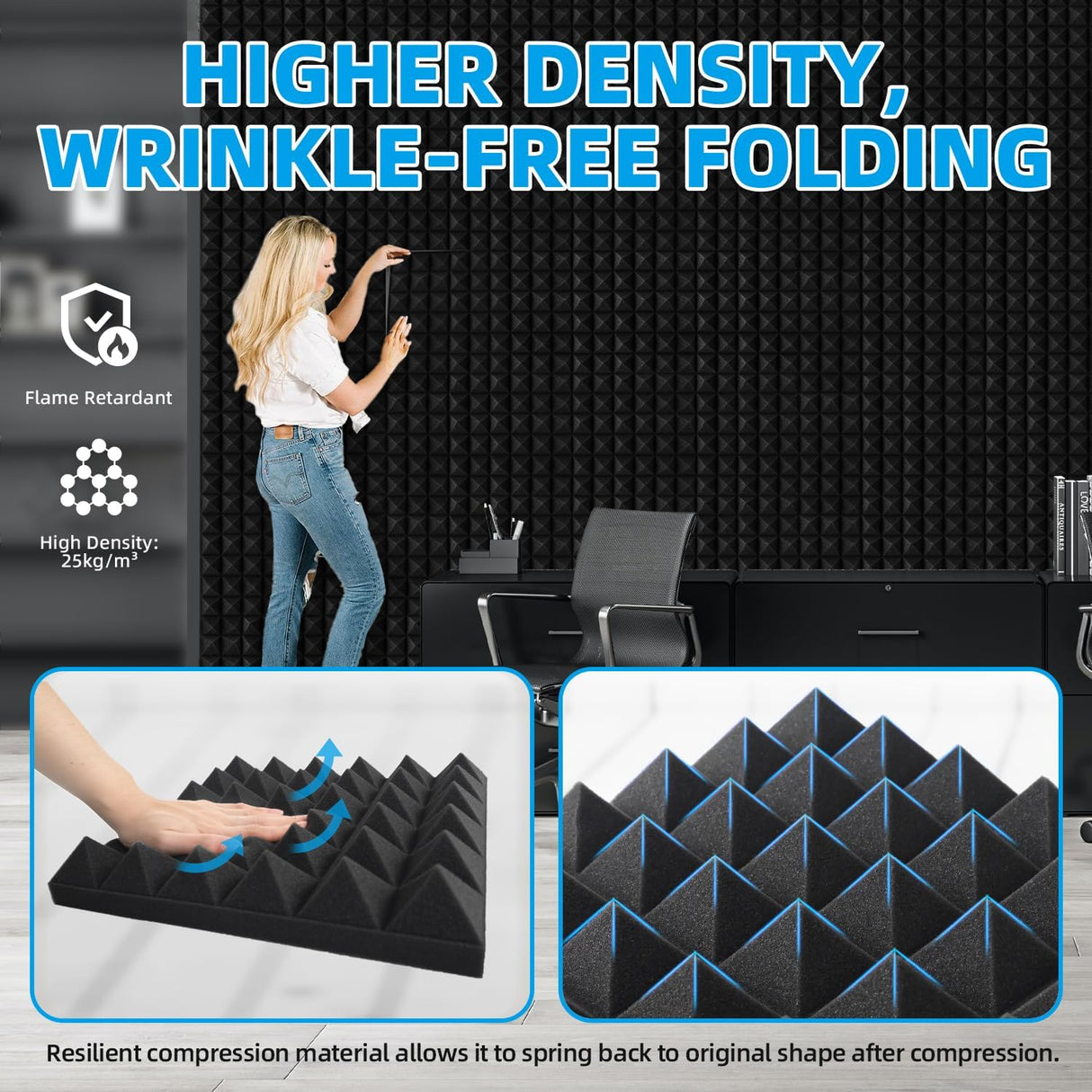 Paneles Acústicos de Espuma Alta Densidad 36 Piezas 2×12