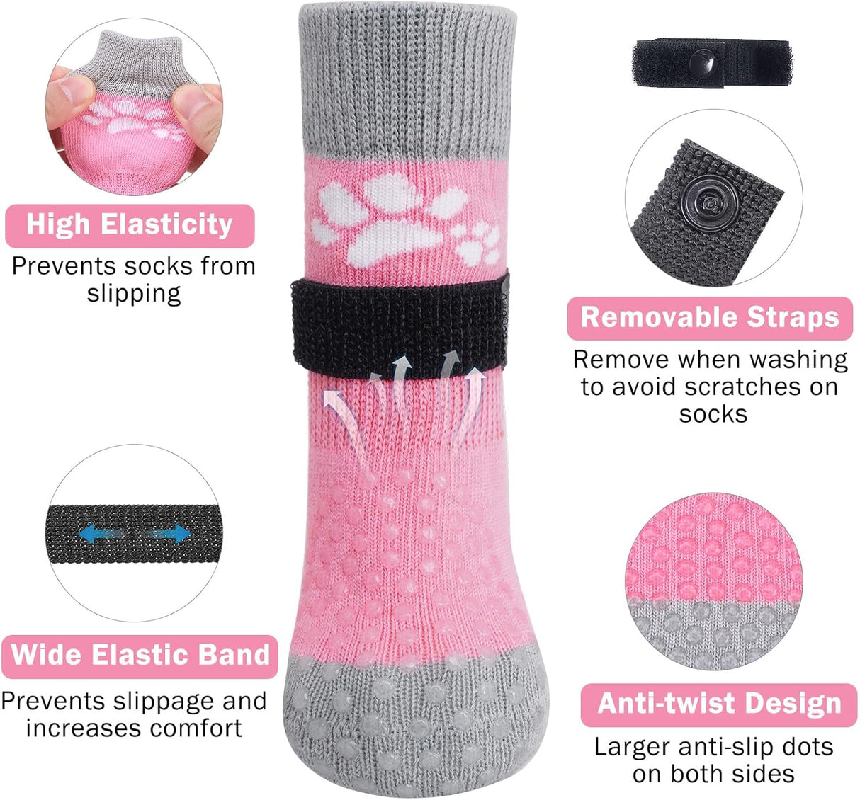 Calcetines para perros SCENEREAL, antideslizantes, talla L