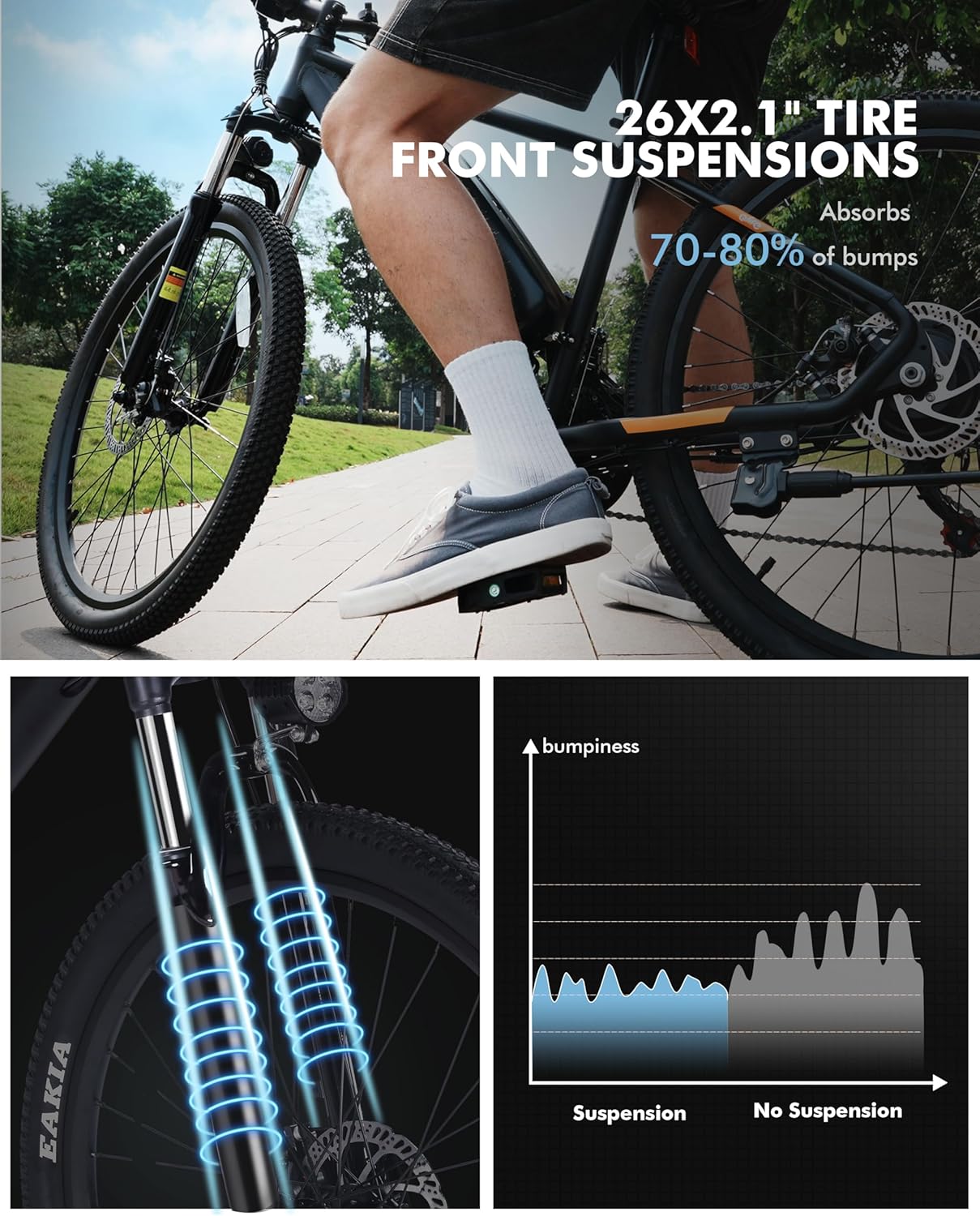 Bicicleta Eléctrica Racer 21 Velocidades, Motor 750W, 26 E-MTB