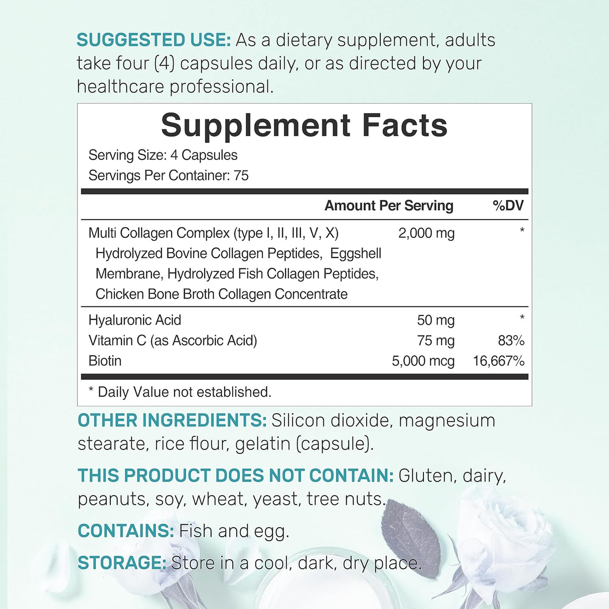 Píldoras de colágeno múltiple con ácido hialurónico vitamina