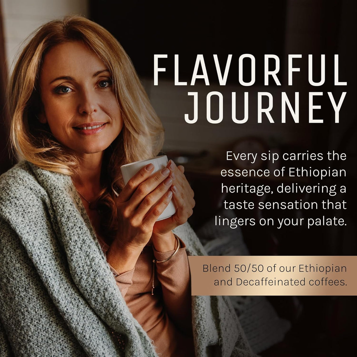 Café Molido Half Caff Marquis, Mezcla Ethiopian y Decaf, 2 lb