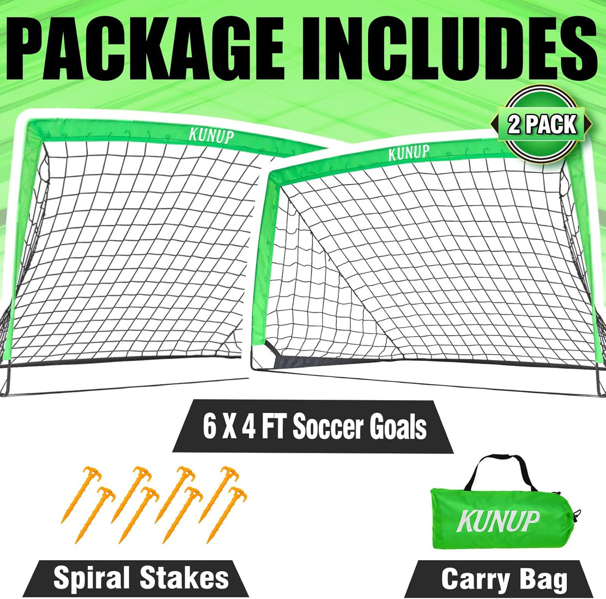 Kunup Porterías de fútbol para niños para patio trasero