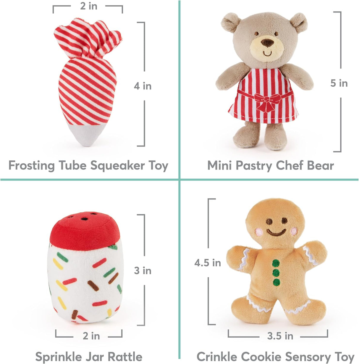 Juego Casa de Jengibre GUND Baby, Juguete Sensory 5 Piezas 7.5”