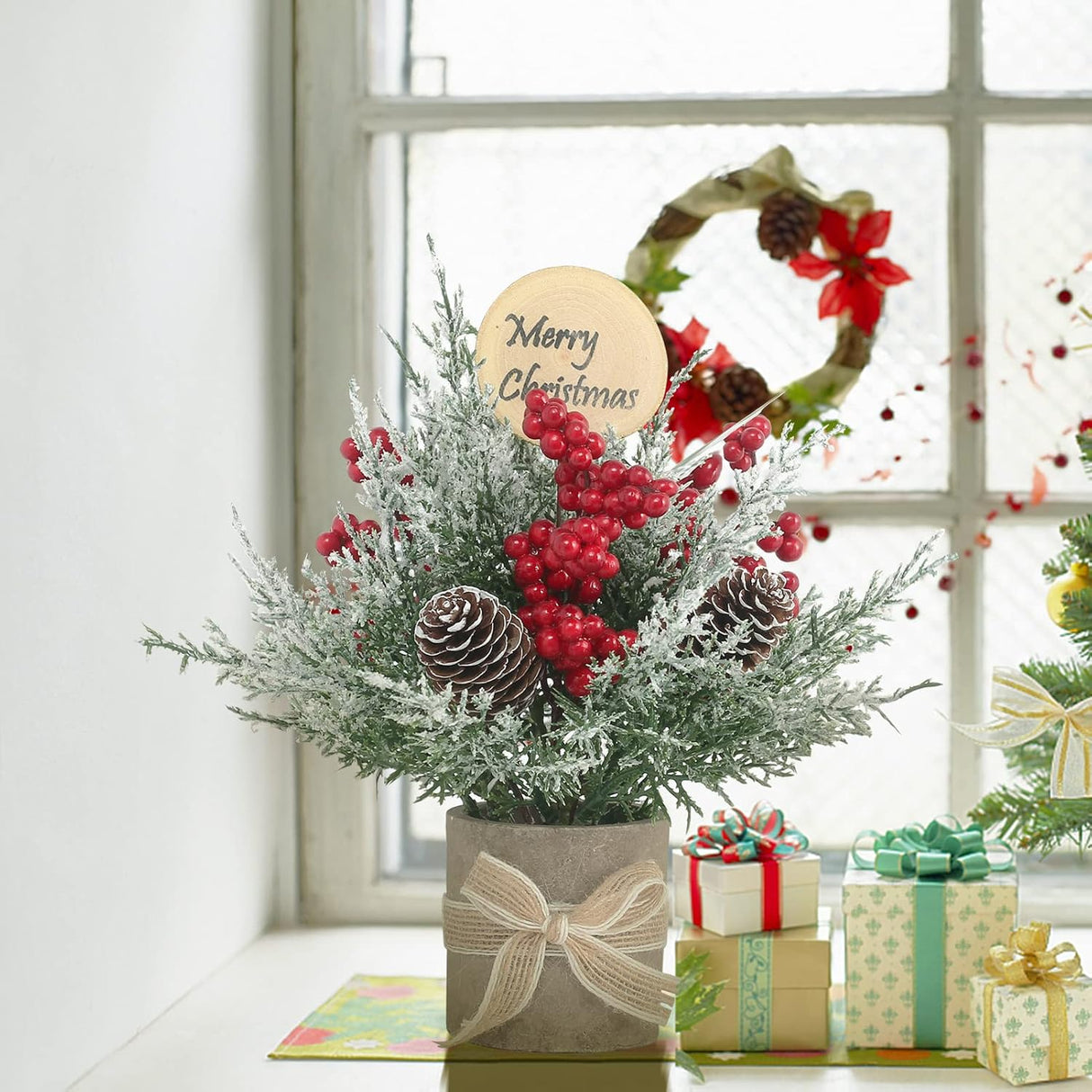 Árbol de Navidad pequeño, marca desconocida, 9 artificial, 2PCS.